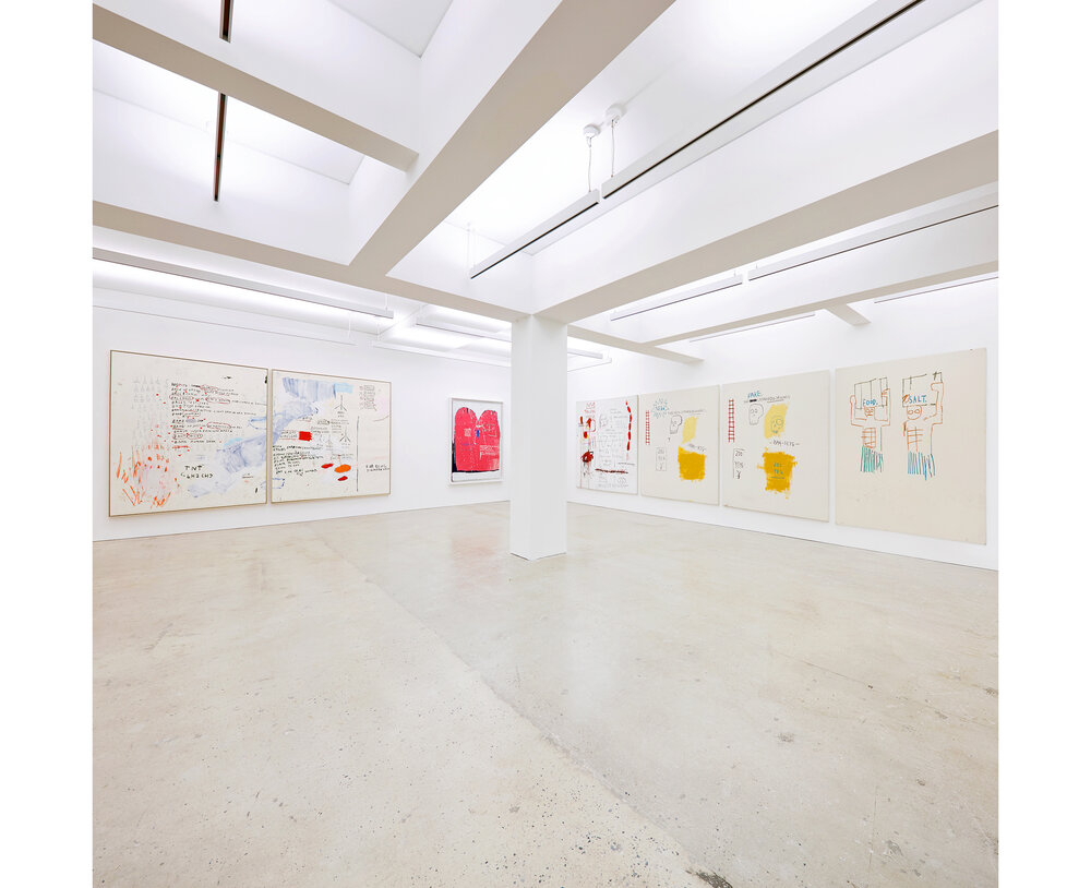 Wide angle view of the Nahmad Contemporary exhibition area